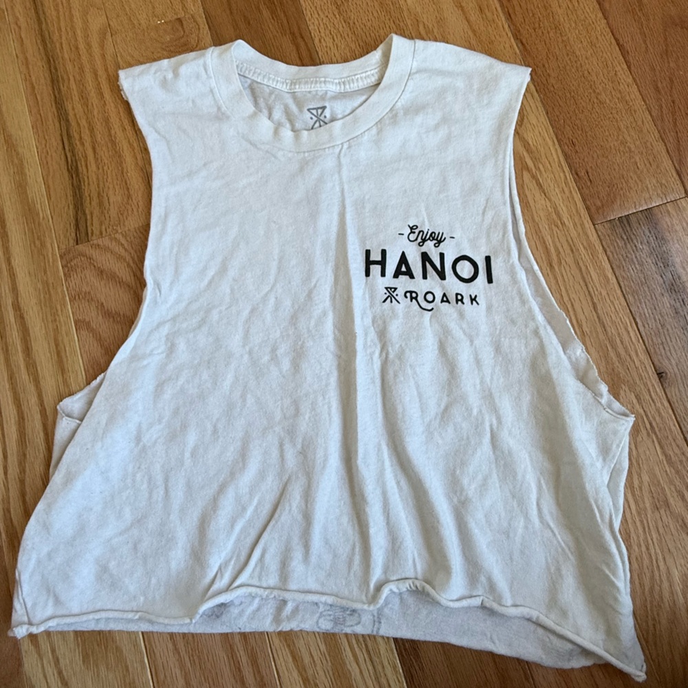 Roark Cream Sleeveless Graphic Top